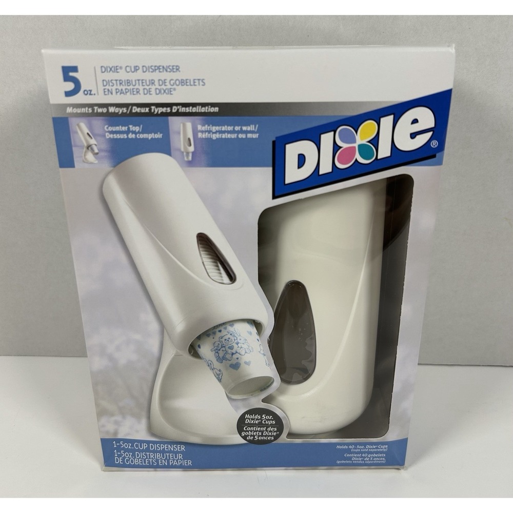 Vintage Dixie Cup Dispenser 5oz Countertop/Wall Mount NOS NEW Retro